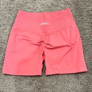 Pink High-Waisted Athletic Shorts